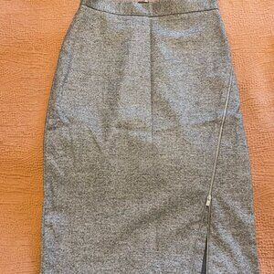 Banana Republic Asymmetrical Zipper Pencil Skirt, grey, size 4